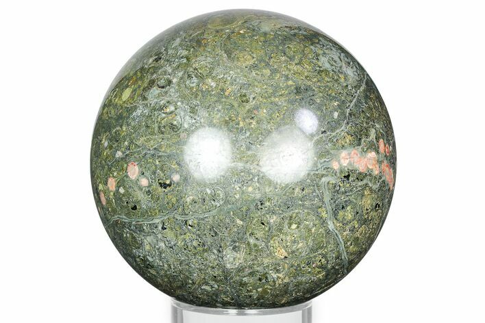 Polished Green and Pink Rhyolite Sphere - Australia #326837